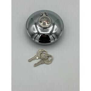 GM Licensed Embossed Car Truck Chrome Metal Locking Gas Cap W Keys 1938-1971
